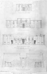 Restauración del Templo de Ramsés II en Tebas, dibujado y medido por F. Avondale